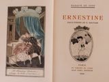 an open book with a picture of a woman and a man in a bed