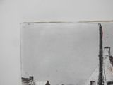 a picture of a picture of a man walking in the snow