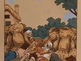 une image représentant un tableau où l'on voit un homme et une femme assis dans un champ