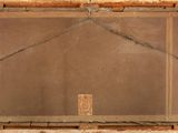 a picture of an old window with a chain hanging from it