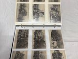 many photographs of people sitting on a bed together