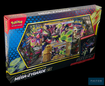 une boîte de cartes Pokémon avec une illustration dessus