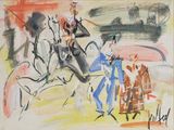 une image d'un tableau représentant un homme à cheval