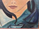 painting of a woman with a cup of coffee in her hand