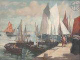 de nombreux bateaux qui naviguent près du rivage