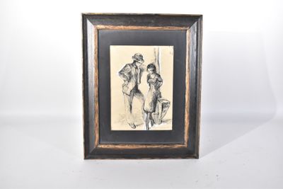 une image représentant un dessin d'une femme et d'un enfant dans un cadre noir