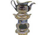 a picture of a blue and white vase with a bird on it