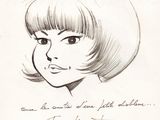 une image représentant le dessin d'une femme aux cheveux courts