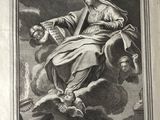 an old book with a picture of jesus on a horse and a dog