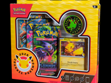 une boîte de cartes Pokémon sur laquelle figure une image de Pikachu