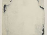 an image of a black and white painting of a man ' s head