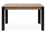 une table en bois aux pieds noirs sur fond blanc
