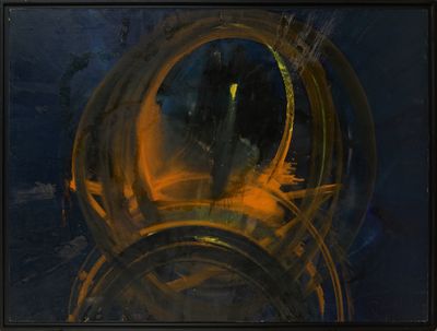 a painting of a clock that is on the wall