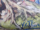 a picture of a painting of a tree that is on display