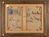 an old picture of a couple of framed pictures with writing on them