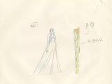 dessin représentant une femme en robe blanche et un homme en costume bleu