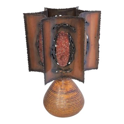 Les Potiers d'ACCOLAY Lampe en céramique tournée, l'abat-jou…