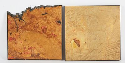 deux morceaux de bois coupés en deux