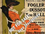 an old french poster advertising a woman reading a book in a chair