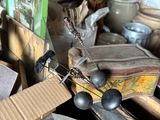 a pile of junk that is sitting on the ground