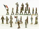 a lot of figurines of soldiers that are on display