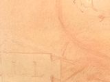 a drawing of a man sitting on a bench