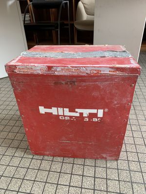 a red box that is sitting on the floor
