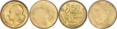 four different types of gold coins are shown in this image