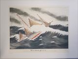 an image of a painting of a boat in the ocean