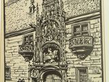 an image of a drawing of a building with a clock on it