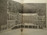 an open book with a picture of a building inside of it
