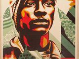 affiche représentant un homme coiffé d'un turban devant un drapeau américain