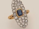 a sapphire and diamond cluster ring