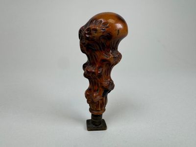 Sceau à cacheter en buis sculpté, la matrice en bronze monog… - Photo 1