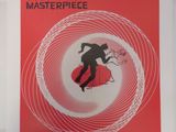 une affiche rouge sur laquelle figure, au centre, un homme sur une planche de surf