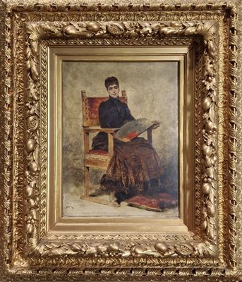 tableau représentant un homme assis sur une chaise en train de lire un livre