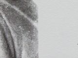 pencil drawing of a woman in a long dress holding an umbrella