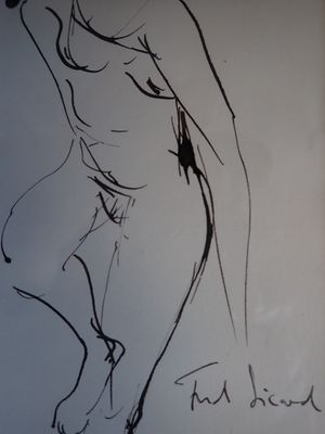 dessin représentant une femme en noir et blanc portant un chapeau