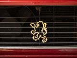 a close up of a car ' s grille with a lion on it