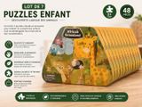 Lot de 7 puzzles pour enfants - Animaux de la jungle