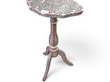 a close up of a table on a white background with a white background