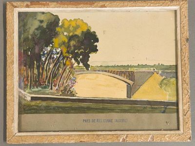 Ecole Française, vers 1950 Bagage et pont de la Mina (Algéri…