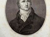 an old engraved portrait of a man in a suit and tie