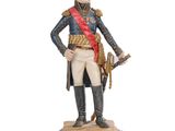figurine représentant un homme en uniforme militaire, une épée à la main