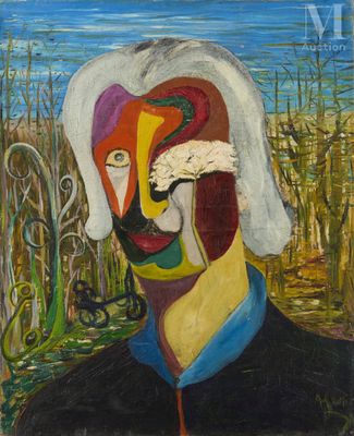 an image of a painting of a man with a hat on his head