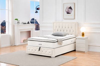 71 / Lit Coffre 160 x 200 Ottoman Cubana Velours beige…