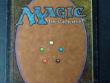 a close up of the back of a deckmaster card