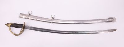 pair of silver - plated swords on a white background with a gold - plated handle