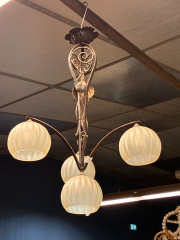 Suspension en métal à quatre lumières H : 70