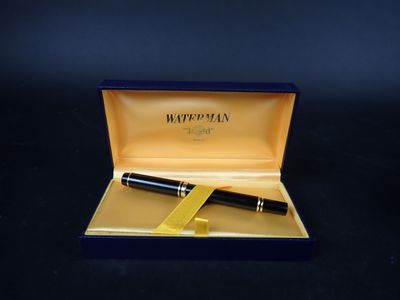 Stylo Plume Waterman Vintage - Plaque Or Avec Plume 18K 750 - Occasion Très Bon état